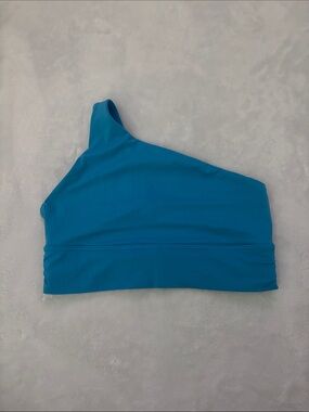 Athleta One-Shoulder Crop Top in Teal Blue